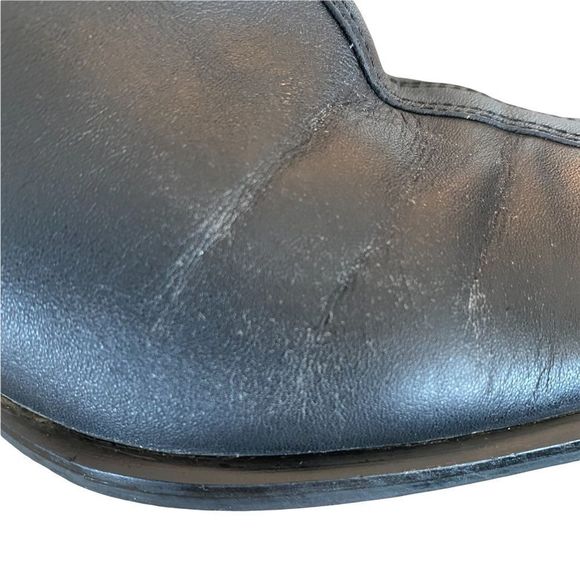 Hush puppies women’s black leather ankle boots heel zipper closure size 7M - Picture 5 of 9